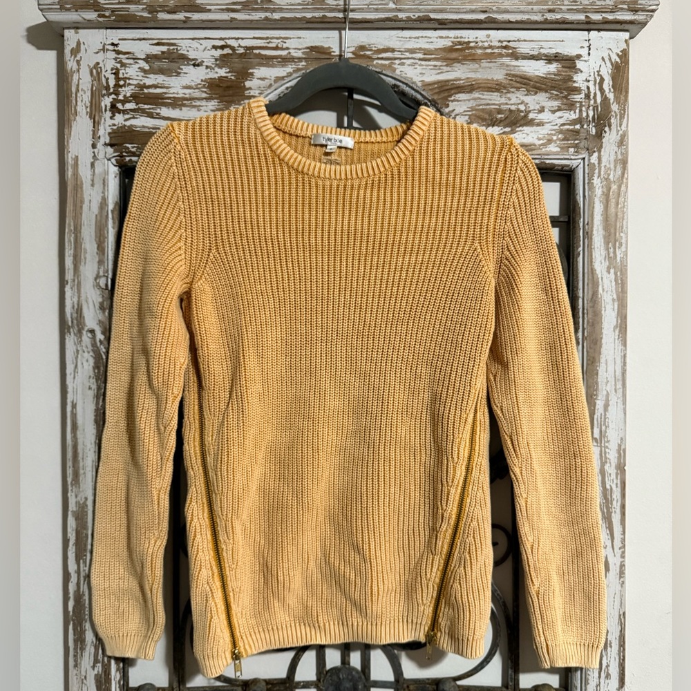 Tyler Boe Mineral Wash Crewneck Sweater with Zippers